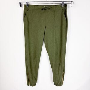 Albion Size Large Jetsetter Jogger Pants Sage Green Zip Ankle Pockets Travel